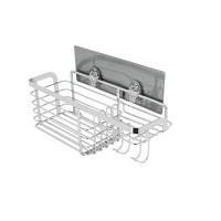 No Drilling Bathroom/ kitchen multi function basket seamless shower caddy bathroom wall rack double hook